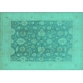 thumbnail image 1 of Ahgly Company Machine Washable Indoor Rectangle Oriental Turquoise Blue Traditional Area Rugs, 2' x 5', 1 of 4