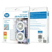 Great Value Wireless LED Puck Lights with Wall Switch - 2 Pack