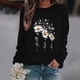thumbnail image 2 of WZXFASHION Haut Ample pour Femmes Automne et Hiver Manches Longues Col Rond Imprimé Chandail Décontracté jusqu'à 50 % de Réduction sous-Vêtements Thermiques Haut, 2 of 4