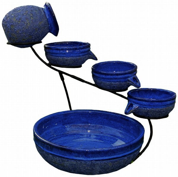 Smart Solar 4 Tier Solar Powered Cascading Fountain Blueberry Rustic Blue by Smart Solar