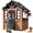 Brown, variant on Conchico Outdoor Playhouse for Kids 3-5 Years, Kids Playhouse with Play Kitchen, Working Doorbell, Bird Cage, Pet Door, Kids Outdoor Toy Gift, Easy Assembly, Natural