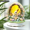 thumbnail image 4 of HmNPlay Easter Bunny Egg 3D Acrylic Desktop Ornament - Kids Safe Home Decor with Non Slip Base, Spring Tabletop Display for Gift Basket & Holiday Decorating (Ready to Gift)​, 4 of 9