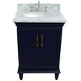 thumbnail image 6 of 25 in. Single Wooden Vanity  Blue with White Carrara Oval Sink, 6 of 13