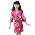 thumbnail image 2 of KYAIGUO 1-13T Girls Floral Silk Kimono Robes for Kids Toddler Wedding Bridesmaid Robes Dressing Gown Nightgown Silky Satin Floral Short Kimono Robe Baby Spa Sleeping Gown Bathrobe, 2 of 11