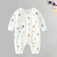thumbnail image 5 of Odeerbi Baby Infant Boys Girls Clothes Baby Jumpsuit Romper Thin Warm Cotton Jumpsuit Long Sleeve Climbing Clothes White 6 Months, 5 of 5