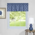 thumbnail image 2 of PowerSellerUSA 3-Piece Window Kitchen Curtain Set, Moroccan Trellis Design, Tier Pair Panels and Valance - 58"" (W) x 36"" (L), Blue, 2 of 2