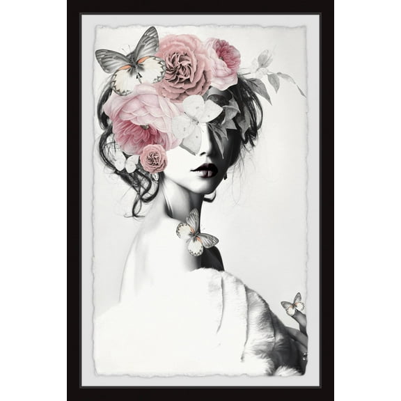 Parvez Taj Pinky Floral Beauty Framed Wall Art