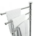 thumbnail image 3 of MyGift Freestanding Modern Metal 3 Swivel Arm Towel Holder Rack, Silver, 3 of 6