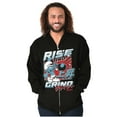 thumbnail image 3 of The Smurfs Kanji Rise and Grind Men Big & Tall Zip Hoodie Brisco Brands 5X, 3 of 5