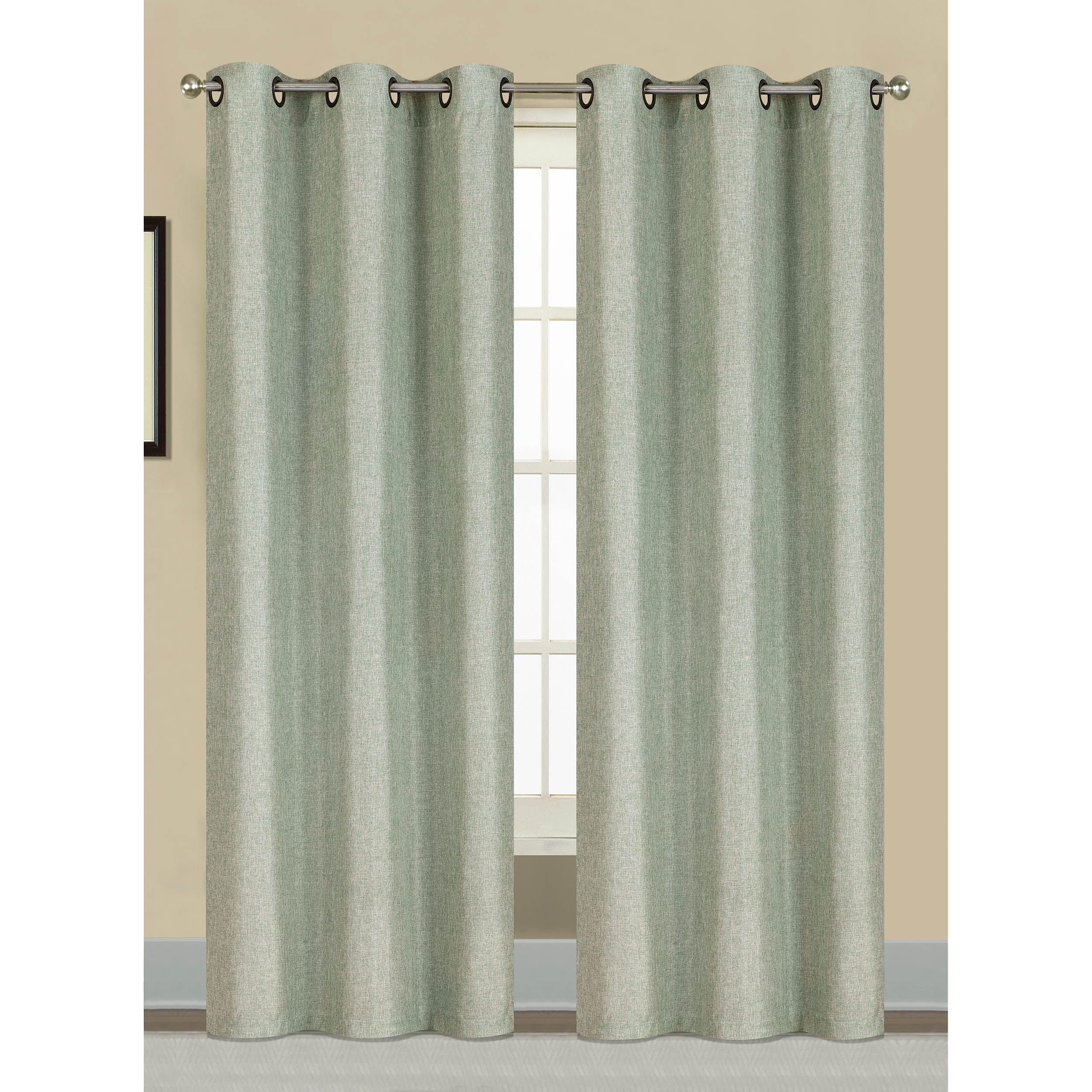 Willow Textured Woven Grommet Curtain Panel Pairs