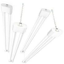Ensenior 4 Pack Linkable Led Shop Light 4ft for Garage, 4400 High Lumens, 36W Equivalent 280W, 5000K Daylight, 48 Inch Utility Surface or Hanging Mount Fixtures, White, ETL Certified