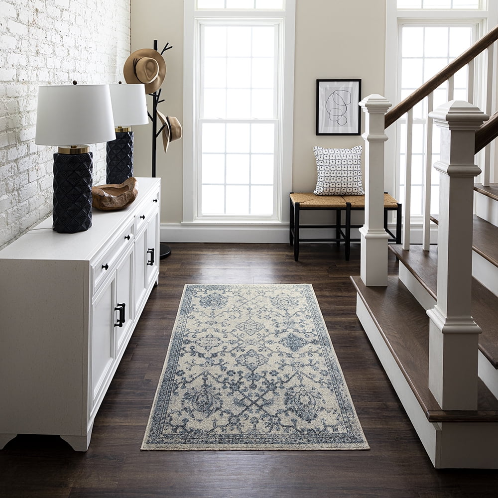 Mohawk Home Arete Floral Indoor Polyester Area Rug, Blue, 3'11" x 6'
