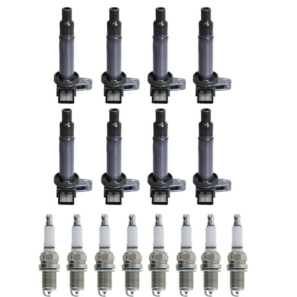 Set of 8 ISA Ignition Coils and 8 Autolite Spark Plugs Compatible with
