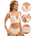 thumbnail image 3 of Unique Bargains Women's Push Up Tummy Control 6 Hooks Wirefree Convertible Bras D 38 Pink, 3 of 6