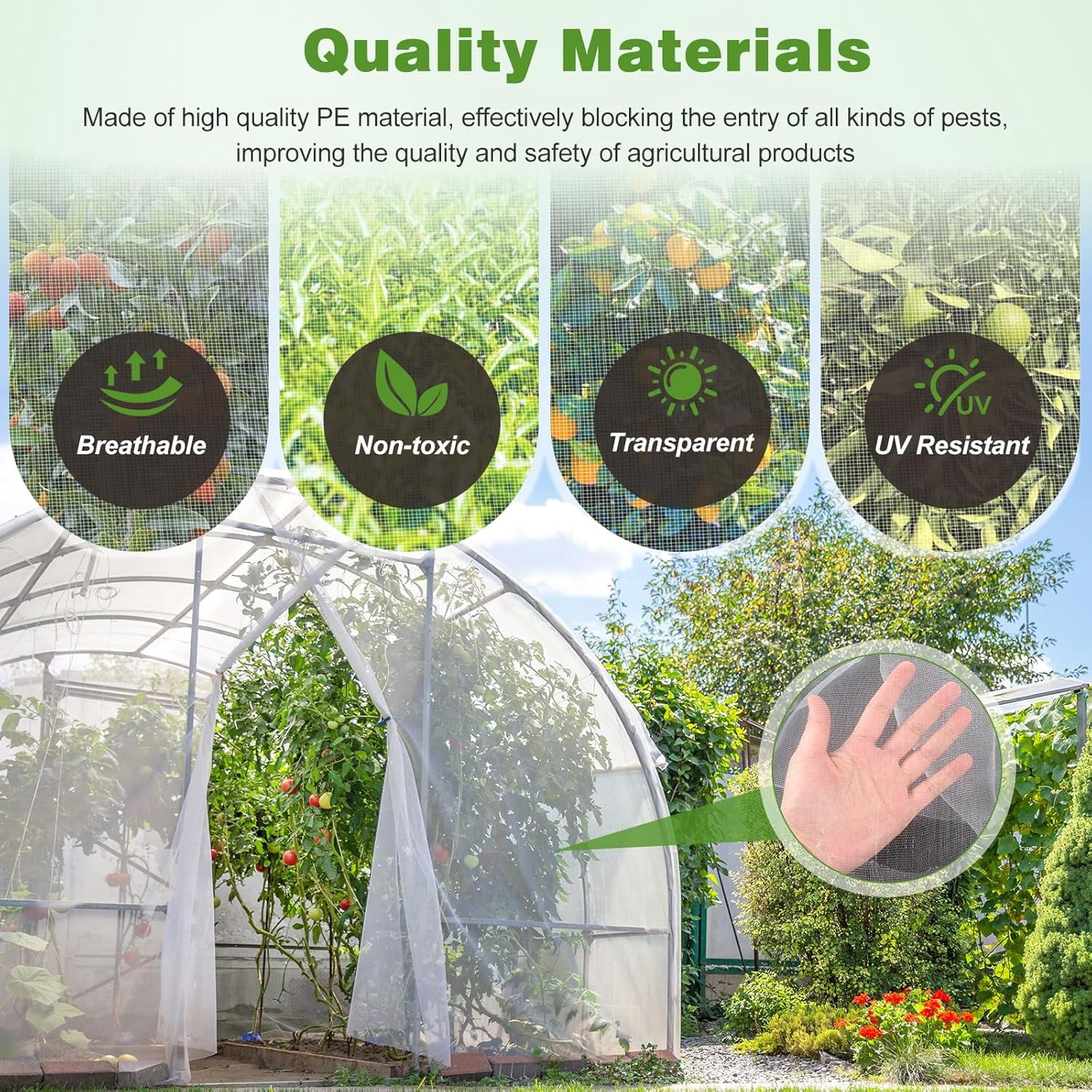 Garden Netting Pest Barrier, 10 X 50FT Insect for Raised Beds, Mesh Bug Row Cover Vegetables, Fruit Trees, Blueberry Bushes