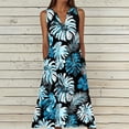 thumbnail image 2 of Awdenio Dresses for Women Summer Casual Dress 2026 Sleeveless Midi Tank Sundress with Pockets V Neck Buttons Pleated A Line Tshirt Dress, 2 of 5