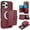 Winered, variant on for iPhone 15 Pro Case, Compatible with MagSafe, Detachable Magnetic Wallet Case with PU Leather Kickstand Card Slots Shockproof Protection 2 In 1 Function Case for iPhone 15 Pro, Brown