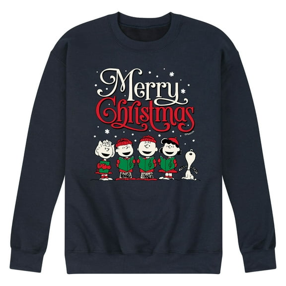 Men's Peanuts Caroling Sweatshirt Color: Navy Size: XL