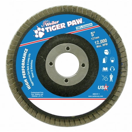 UPC: 0012382511302 | Weiler Fiber Disc 5 in Dia 7/8in Arbor 60 Grit 98836