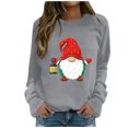 thumbnail image 1 of Noël Women Pull Imprimé Mode Sweat-Shirt Mi Longueur Veste Manches Longues Fermeture Blouse Col Rond Hiver Cardigan à Capuche Soft Outwear, 1 of 6