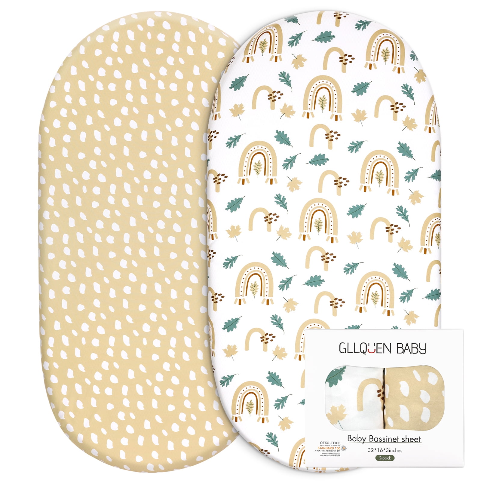 Gllquen Baby Sheets Set 2Pack, Breathable Cozy Fitted
