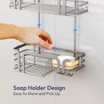 thumbnail image 5 of Shower Caddy Hanging Organizer - Over the Door Shower Caddy with Soap Holder, 11 Hooks, 2 Installation Ways, Stainless Steel Rustproof Bathroom Organizer, Black, 5 of 8