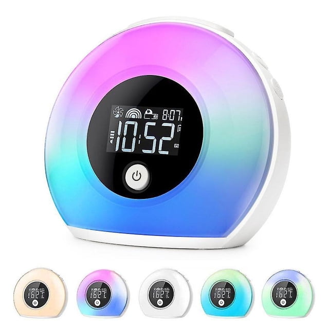 Despertador con luz despertador con altavoz Bluetooth, luz nocturna para niños, reloj despertador Digital para niños, adolescentes, dormitorio