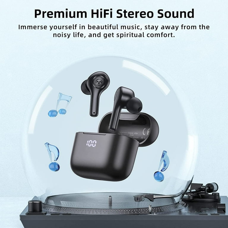 Bluetooth Headphones True Wireless Earbuds with Wireless Charging Case Waterproof Touch Control Stereo in Ear Headset for iPhone 13 Pro Max XS XR