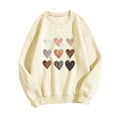 thumbnail image 3 of POROPL Womens Sweatshirts Fashion Long Sleeve Sweatshirts Casual Loose Hearts Print Pullover Fall Clothing, 3 of 3