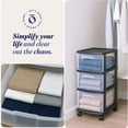 thumbnail image 6 of Homz Plastic 3-Drawer Medium Home Storage Container Tower w/Wheels (2 Pack), 6 of 12