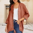 thumbnail image 4 of BiZtdJrK Lightweight Cardigans for Women Oversized Bohemian Linen Long Shirts Button Down V Neck Kimono Fall Cover Ups Brown S, 4 of 6