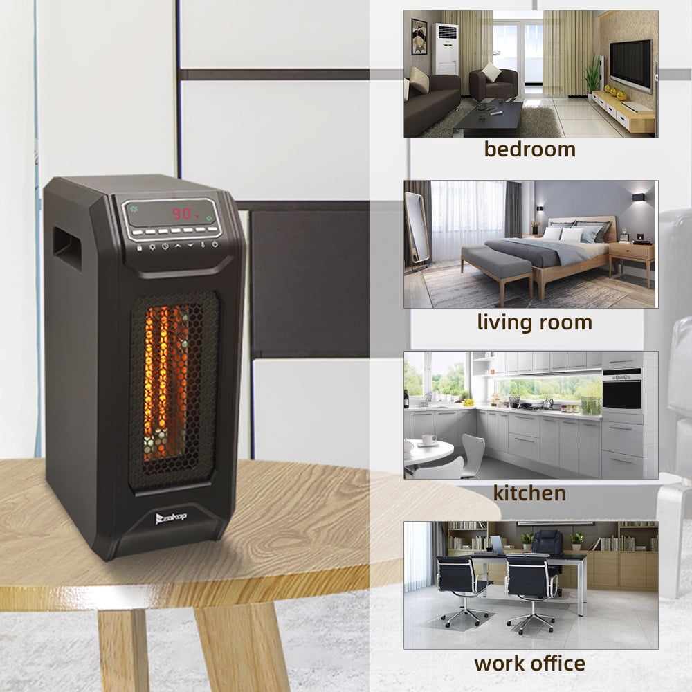 Space Heater with Timer, 1500/ 750W Portable Electric Infrared Heaters