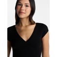 thumbnail image 4 of No Boundaries Surplice Top with Cap Sleeves, Women’s XXS-XXL, 4 of 5