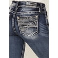 thumbnail image 2 of Miss Me Women's Dark Wash Mid Rise Flag Pocket 34" Bootcut Stretch Denim - M9310B 30W x 34L, 2 of 4