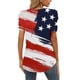thumbnail image 5 of Día de la Independencia Moda Mujer Casual Puff Manga Corta Cuello en V Impreso Tops Blusa Pompotops  hkajfhjk468552, 5 of 7