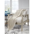 thumbnail image 2 of Signature Design by Ashley Gayelery Cotton Throw Blanket Set of 3, Sand, Soft Machine Knitted Accent with Border Edge, 2 of 4