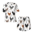 thumbnail image 4 of Kdxio Retro Rooster Print Pajamas Sets for Women Short-Sleeved Pjs with Lounge Shorts Two Piece Sleepwear S-4XL, 4 of 9