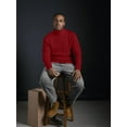 thumbnail image 2 of Red Turtleneck Men Long Sleeve Knitted Shirt Ultra SoftTurtle Neck Sweater James For Men (S), 2 of 6
