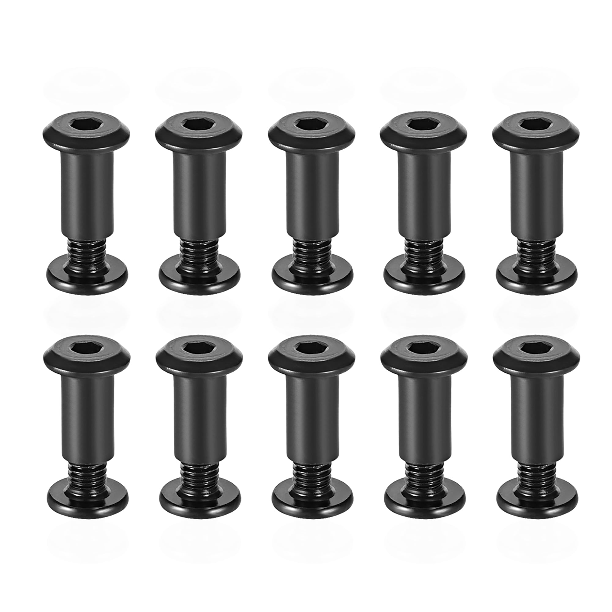 Hex Socket Screw Post Binding Bolt Leather Fastener, M6x12mm, Carbon