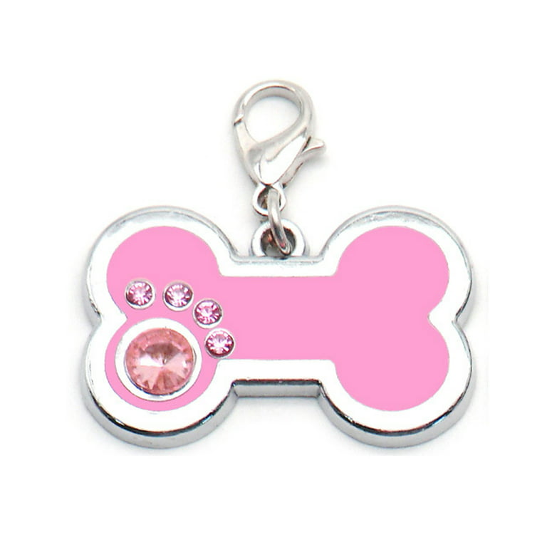 Inhibere Aktiver artilleri HEVIRGO Dog Tag Bone Shape Decor Accessories Engravable Shiny Pet Dog ID Tag  for Puppy Pink Alloy - Walmart.com