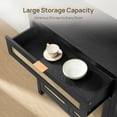 thumbnail image 5 of SICOTAS 30" Sideboards Buffets Cabinets with Drawer, Boho Rattan Kitchen Storage Cabinets with Adjustable Shelves, Coffee Bar Station in Black, 5 of 8