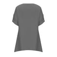 thumbnail image 3 of Aayomet T Shirts For Women Women's Short Sleeve Round Neck Oversized Shirt Graphic Tee Loose Casual Tshirt Tops,Gray M, 3 of 4