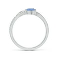 thumbnail image 2 of ANGARA Natural Tanzanite and Diamond Bypass Ring with Leaf Motif in 14K White Gold for Women (Size-6x4mm) | December Birthstone, Birthday, Anniversary, Jewelry Gift for Women | Natural Tanzanite Ring, 2 of 10