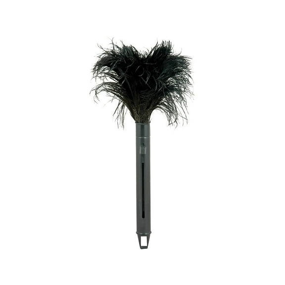 Pop Top Feather Duster, Ostrich, 9" to 14" Handle, Black