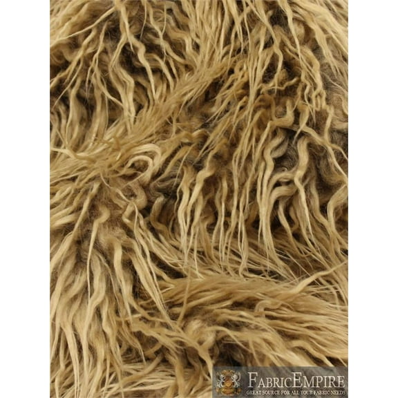 Faux Fur Fabric Long Pile CURLY LLAMA TAUPE/ 60" Wide / Sold by the yard