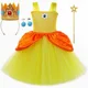 thumbnail image 3 of Disfraz de princesa Daisy para niña, vestido de tul amarillo para fiesta de cumpleaños, vestido de baile, ropa de cosplay para carnaval y Halloween, 3 of 5