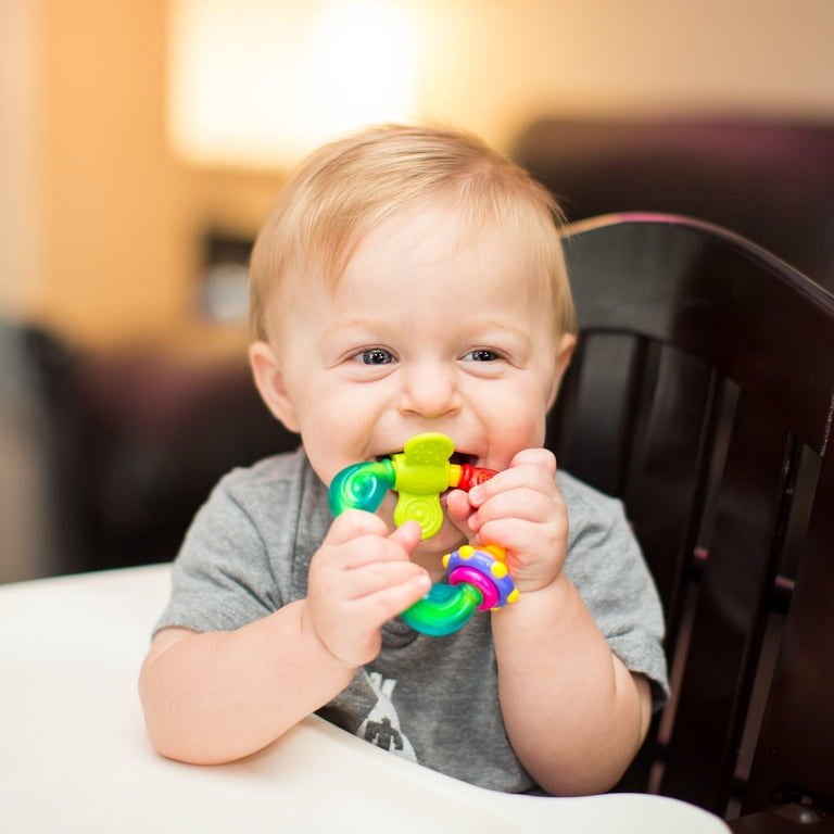 Nuby Spin N' Teethe Triangle Teether for Babies, Multicolor Infant Rattle Teething  Toy - Walmart.com