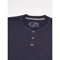thumbnail image 2 of Hanes Mens Beefy-T Long-Sleeve Henley, XL, Navy Heather, 2 of 4