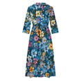 thumbnail image 5 of XFYSSS Robe d'Été Imprimée Mode Manches Sept-Quarts Col Rabattu Robe Manches Longues Col Rabattu, 5 of 5