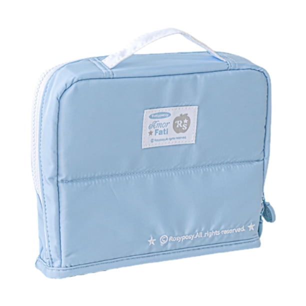 Estuche para lápices, multiusos, estético, con cierre de cremallera, portátil y único. Azul